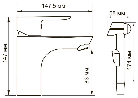 Смеситель WasserKRAFT LEINE 3508 для раковины с гигиеническим душем Смеситель WasserKRAFT LEINE 3508 для раковины с гигиеническим душем