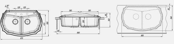 Мойка кухонная керамогранитная Florentina ЭМИЛИЯ 870 20.365.F870.105 87*55 см. коричневый