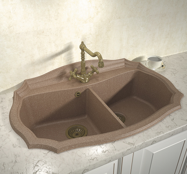 Мойка кухонная керамогранитная Florentina ЭМИЛИЯ 870 20.365.F870.202 87*55 см. шампань