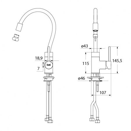 Смеситель IDDIS KITCHEN 360 K36SBJBi05 для кухонной мойки 