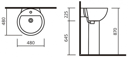Раковина Sanita luxe ART FLORA ARTSLWB10 48 