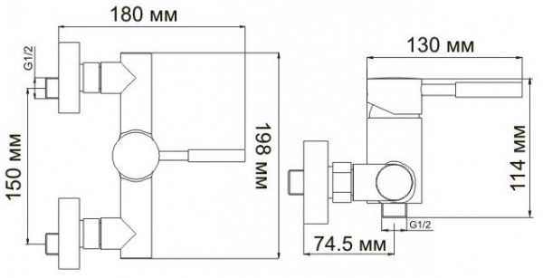 Смеситель WasserKRAFT MAIN 4102 для душа  Смеситель WasserKRAFT MAIN 4102 для душа