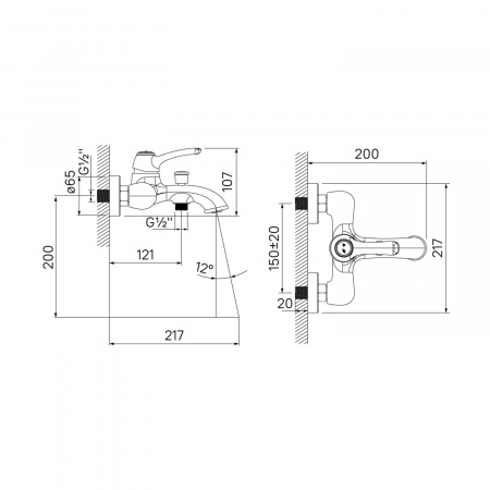 Смеситель IDDIS OLDIE OLDSB00i02 для ванны и душа 
