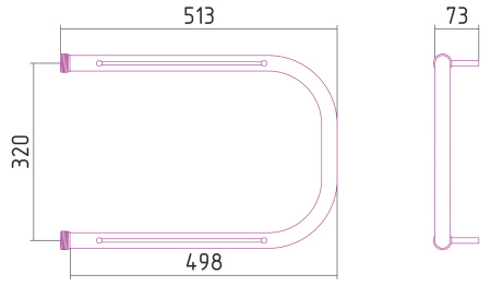 Полотенцесушитель водяной Стилье П-образный 00012-3250 320х500 