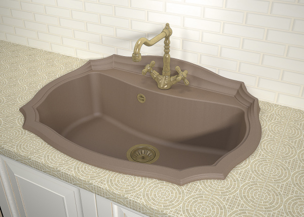 Мойка кухонная керамогранитная Florentina ЭМИЛИЯ 770 20.360.E770.102 77*55 см. черный