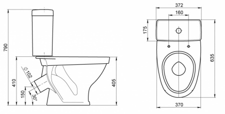 Унитаз-компакт Santeri ФОРВАРД 1.P205.2.S00.00B.F  