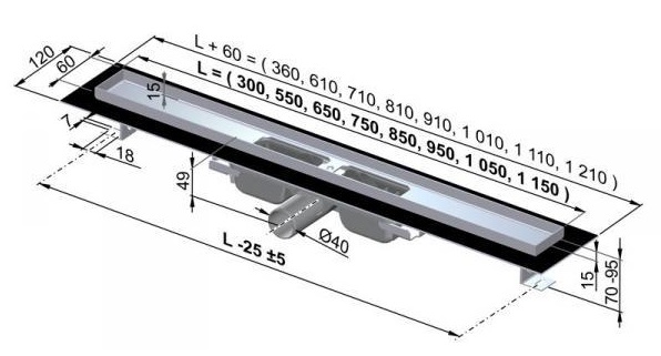 Душевой канал Alcaplast  APZ101-750   Душевой канал Alcaplast  APZ101-750