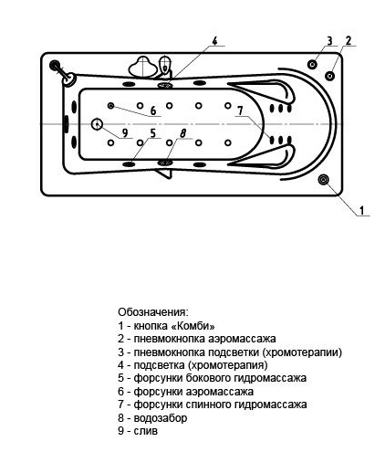 Ванна акриловая Aquatek ЛЕДА  170x80 см. 