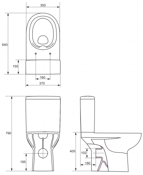 Унитаз-компакт Cersanit STREET FUSION S-KO-SFU011-3/5-COn-S-DL-w безободковый  Унитаз-компакт Cersanit STREET FUSION S-KO-SFU011-3/5-COn-S-DL-w безободковый
