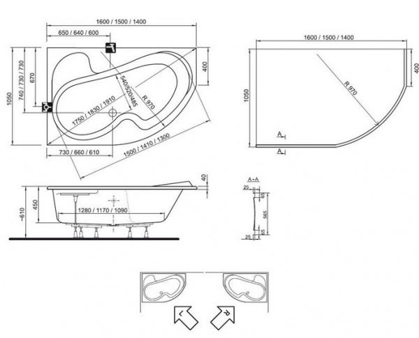 Ванна акриловая Ravak ROSA I CI01000000  