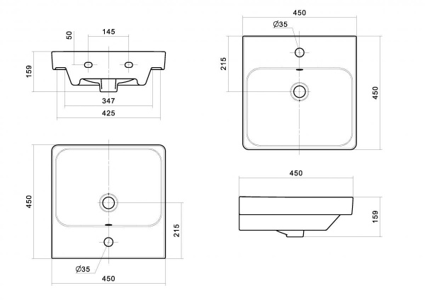 Раковина Santek АДРИАНА 1.WH50.1.630  