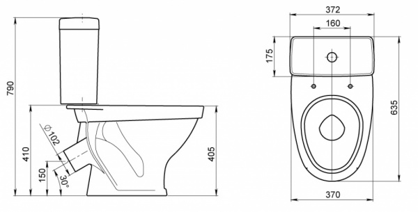 Унитаз-компакт Santeri ФОРВАРД 1.P205.2.S00.00B.F  